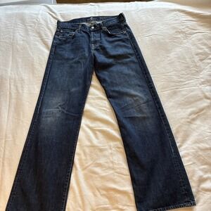 7 For All Mankind Men's Jeans Size 33 Dark Blue Relaxed For Button Fly
